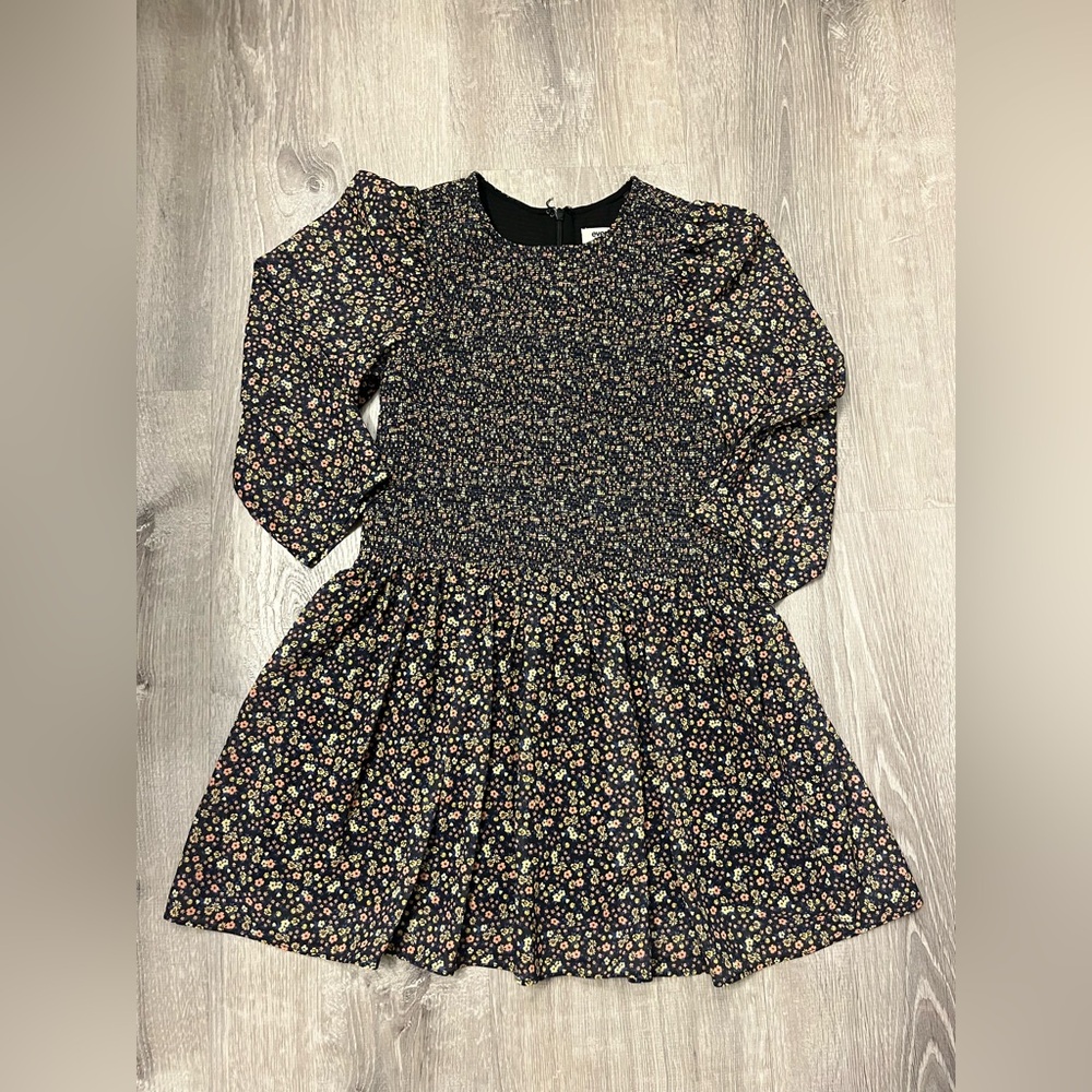 Girl's Ever After Dark Blue Floral Dress- Size 8- Pre-owned